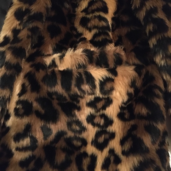 Faux fur leopard cheetah overcoat jacket coat - Picture 7 of 7